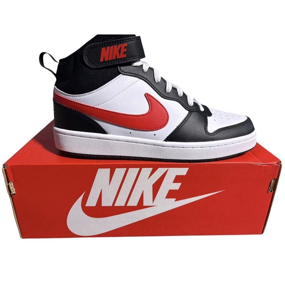 Nike Court Borough Mid 2 BG White University Red Black Blue Size 6Y DO5889 161 - Picture 5 of 10
